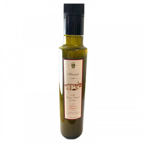 Olio Extra Vergine d'Oliva Biologico dell'azienda Olio Brunotti. Bottiglia da 250ml e 100ml. Olio Extra Vergine d'Oliva Biologico dell'azienda Olio Brunotti. Bottiglia da 250ml e 100ml.
